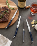 Laguiole Connoisseur 4-Piece Navy Steak Knife Set