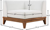 Rio Modular Corner Chair - Contemporary Acacia Wood Outdoor Seating with Waterproof Fabric Design