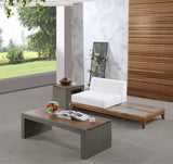 Rio Outdoor Modular Double Chair with Integrated Table – Acacia Wood, Waterproof Fabric, Stylish Design