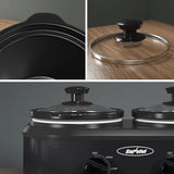 Royalcraft Double Slow Cooker, 2 Pot Small Mini Crock Buffet