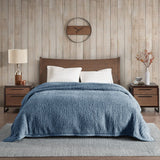 Berber Sherpa Bedding Blanket, Blue