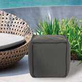 Square Pouf Seascape Charcoal