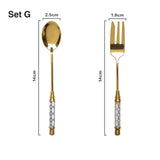 Vintage Gold Stainless Steel Spoon Fork Set