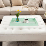 Rectangle Scalloped Riviera Tray - Sage Green