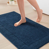 100% Cotton Tufted 3000 Gsm Reversible Bath Rug, Navy