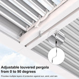 PURPLE LEAF Athena Louvered Pergola Outdoor Aluminum Pergola with Adjustable Roof for Deck Backyard Garden Hardtop Gazebo