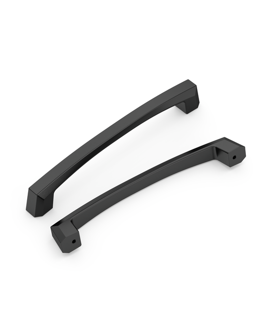 DESIGN3908 Matte Black Cabinet Pulls for Modern White Cabinets (5" Hole Center)