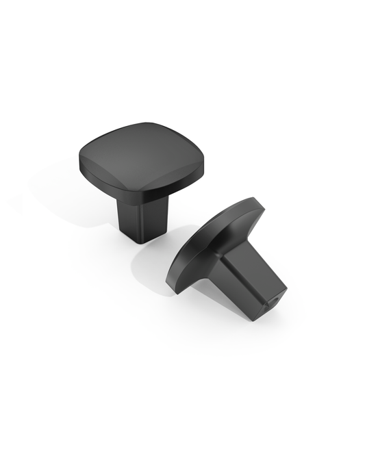 DESIGN3908 Matte Black Cabinet Knobs | 1" Round Zinc Drawer & Cupboard Handles