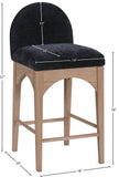 Waldorf Stool - Elegant Art Deco Chenille Fabric Counter Height Stool with Solid Ash Wood Design