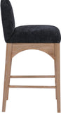 Waldorf Stool - Elegant Art Deco Chenille Fabric Counter Height Stool with Solid Ash Wood Design