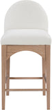 Waldorf Stool - Elegant Art Deco Chenille Fabric Counter Height Stool with Solid Ash Wood Design