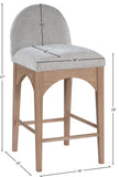 Waldorf Stool - Elegant Art Deco Chenille Fabric Counter Height Stool with Solid Ash Wood Design