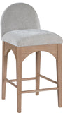 Waldorf Stool - Elegant Art Deco Chenille Fabric Counter Height Stool with Solid Ash Wood Design