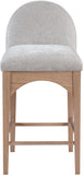 Waldorf Stool - Elegant Art Deco Chenille Fabric Counter Height Stool with Solid Ash Wood Design