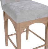 Waldorf Stool - Elegant Art Deco Chenille Fabric Counter Height Stool with Solid Ash Wood Design
