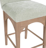 Waldorf Stool - Elegant Art Deco Chenille Fabric Counter Height Stool with Solid Ash Wood Design