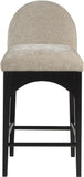 Waldorf Stool - Elegant Chenille Fabric Counter Height Stool with Solid Ash Wood and Black Finish