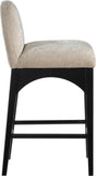Waldorf Stool - Elegant Chenille Fabric Counter Height Stool with Solid Ash Wood and Black Finish