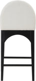 Waldorf Stool - Elegant Chenille Fabric Counter Height Stool with Solid Ash Wood and Black Finish