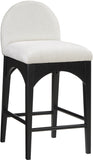 Waldorf Stool - Elegant Chenille Fabric Counter Height Stool with Solid Ash Wood and Black Finish