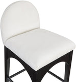 Waldorf Stool - Elegant Chenille Fabric Counter Height Stool with Solid Ash Wood and Black Finish
