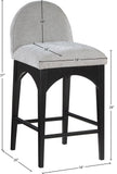 Waldorf Stool - Elegant Chenille Fabric Counter Height Stool with Solid Ash Wood and Black Finish