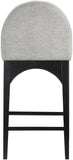 Waldorf Stool - Elegant Chenille Fabric Counter Height Stool with Solid Ash Wood and Black Finish