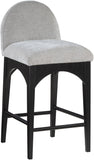 Waldorf Stool - Elegant Chenille Fabric Counter Height Stool with Solid Ash Wood and Black Finish