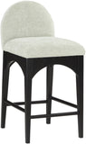 Waldorf Stool - Elegant Chenille Fabric Counter Height Stool with Solid Ash Wood and Black Finish