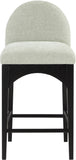 Waldorf Stool - Elegant Chenille Fabric Counter Height Stool with Solid Ash Wood and Black Finish