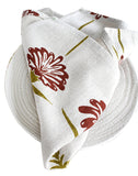 Set of 4 Tropical Garden Napkins - Crimson & Chartreuse