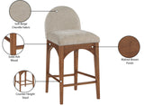Waldorf Stool - Elegant Art Deco Design with Soft Chenille Upholstery and Solid Ash Wood Frame
