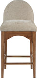 Waldorf Stool - Elegant Art Deco Design with Soft Chenille Upholstery and Solid Ash Wood Frame