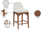 Waldorf Stool - Elegant Art Deco Design with Soft Chenille Upholstery and Solid Ash Wood Frame