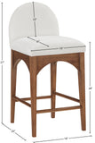 Waldorf Stool - Elegant Art Deco Design with Soft Chenille Upholstery and Solid Ash Wood Frame