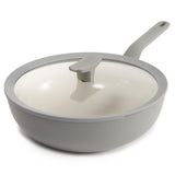 BergHOFF Balance Nonstick Ceramic Wok Pan 11", 4.4qt. With Glass Lid, Recycled Aluminum, Moonmist