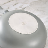 BergHOFF Balance Nonstick Ceramic Wok Pan 11", 4.4qt. With Glass Lid, Recycled Aluminum, Moonmist