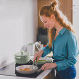 BergHOFF Balance Nonstick Ceramic 2Pc Frying Pan 9.5" and Nylon Turner 13.75", Recycled Aluminum, Moonmist