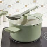 BergHOFF Balance Nonstick Ceramic Stockpot 8", 3.3qt. With Glass Lid, Recycled Aluminum, Sage