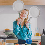 BergHOFF Balance Nonstick Ceramic 2Pc Frying Pan 9.5" and Nylon Turner 13.75", Recycled Aluminum, Sage