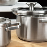 BergHOFF Leo Graphite Recycled 18/10 Stainless Steel Stockpot 8", 3.6qt. With Glass Lid