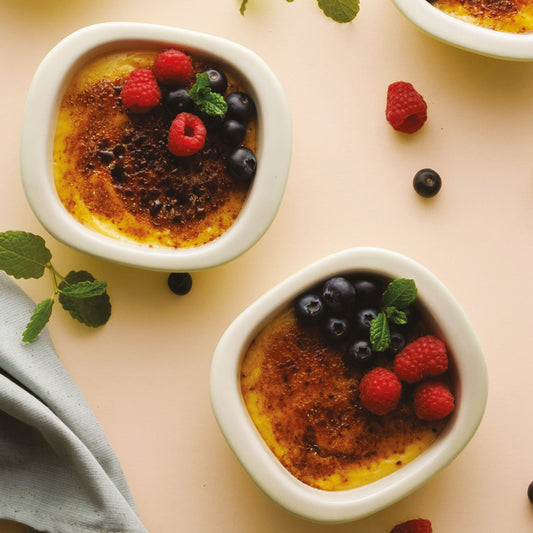 BergHOFF Balance Stone 4Pc Ramekin Crème Brulé Set 4.25", 7oz., Moonbeam