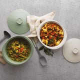 BergHOFF Balance Stone Casserole 9.5", 2.4qt. With Stone Cover, Moonmist