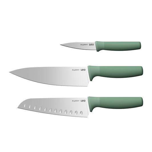 BergHOFF Leo Forest Stainless Steel 3Pc Advanced Knife Set, Recycled Material