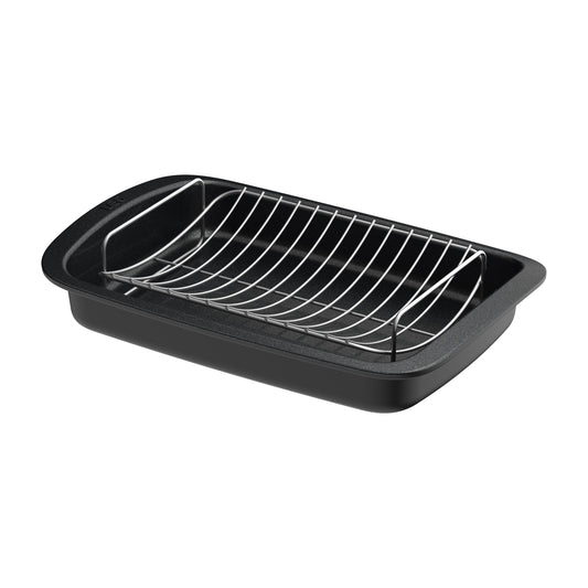 BergHOFF Leo Graphite Nonstick Recycled Cast Aluminum Roaster with Removable Rack 16.5" X 11" X 2.75"