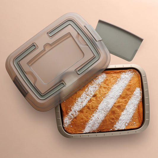 BergHOFF Balance Nonstick Carbon Steel Covered Cake Pan 15" with Slicer