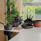 BergHOFF Leo Stone+ Nonstick Ceramic 11" Sauté Pan with Lid 2-handle Recycled, 5qt
