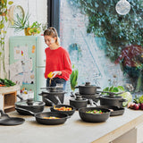 BergHOFF Leo Stone+ Nonstick Ceramic 12" Wok Pan 5.3qt., Recycled