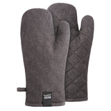 BergHOFF GEM 100% Cotton 2Pc Oven Mitt Set, Black Denim Look