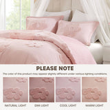 Floral Reversible Tufted Chenille Duvet Cover Set